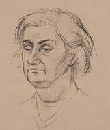 Portrait of Frau Fleig, vine charcoal