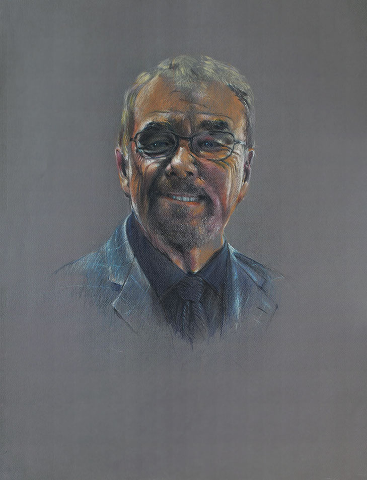 Self-portrait, Canson dark gray paper 15.5" x 25.5"