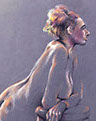 Female nude figure: colored pencils